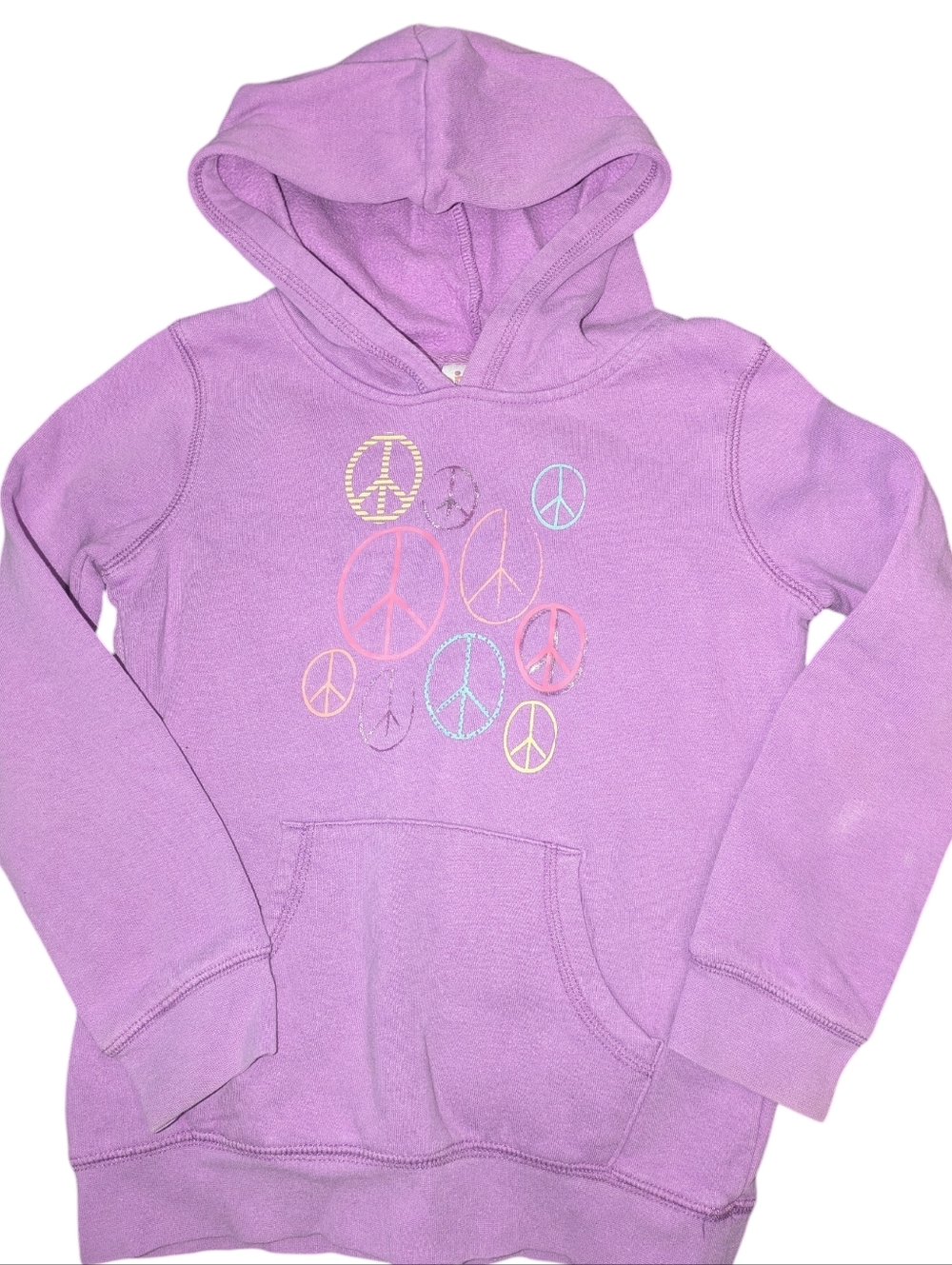 💟10/20$ Circo Lavender Hoodie with Multicolor Peace Signs